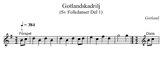 Gotlandskadrilj - staff notation