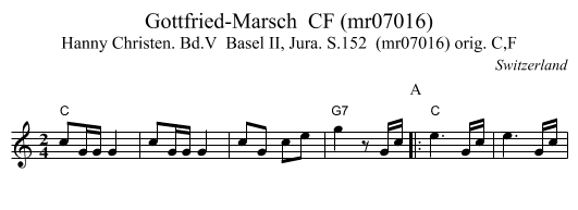 Gottfried-Marsch  CF (mr07016) - staff notation