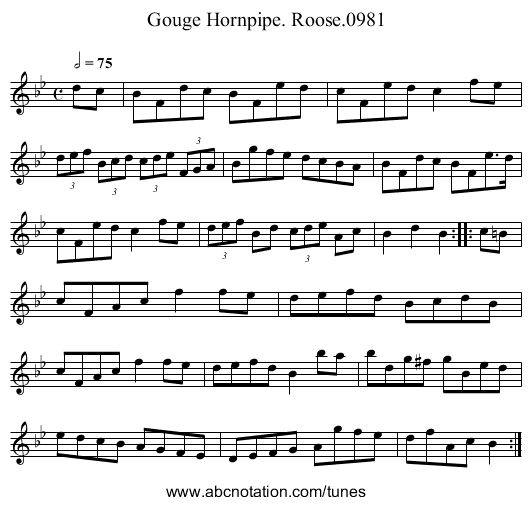 Gouge Hornpipe. Roose.0981 - staff notation