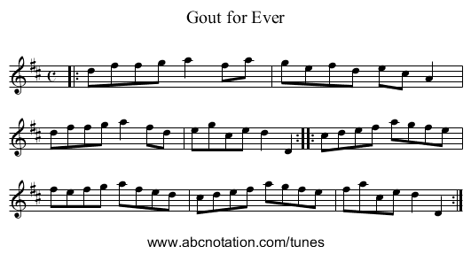 Gout for Ever - staff notation