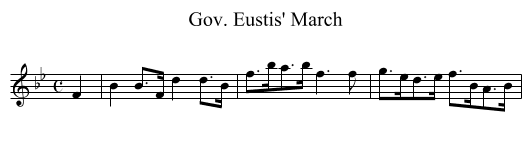 Gov. Eustis' March - staff notation
