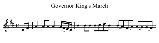 Governor King's March - staff notation