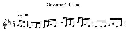 Governor's Island - staff notation