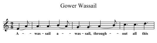 Gower Wassail - staff notation