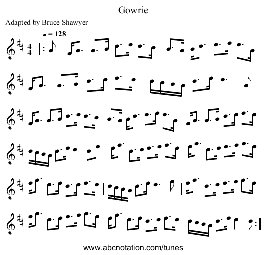 Gowrie - staff notation