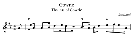 Gowrie - staff notation
