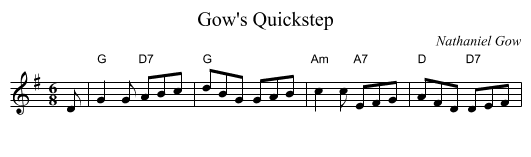 Gow's Quickstep - staff notation