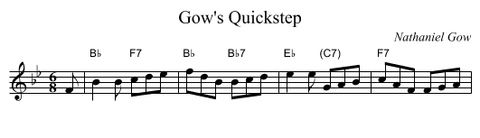 Gow's Quickstep - staff notation