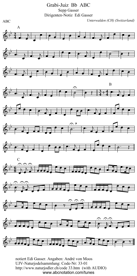 Grabi-Juiz  Bb  ABC - staff notation
