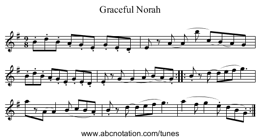 Graceful Norah - staff notation
