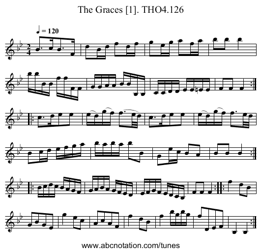 Graces [1]. THO4.126, The - staff notation