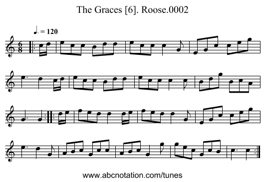 Graces [6]. Roose.0002, The - staff notation
