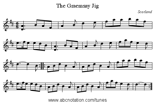 Graemsay Jig, The - staff notation