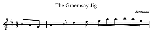 Graemsay Jig, The - staff notation