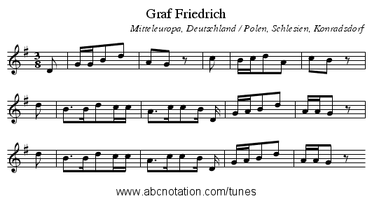 Graf Friedrich - staff notation