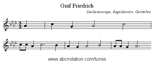 Graf Friedrich - staff notation