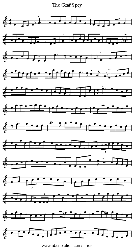 Graf Spey, The - staff notation