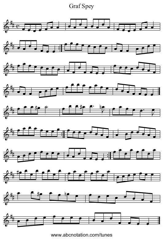Graf Spey - staff notation