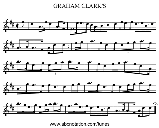 GRAHAM CLARK'S - staff notation