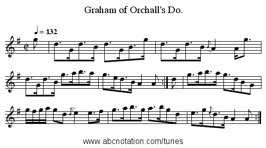 Graham of Orchall's Do. - staff notation