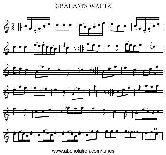 GRAHAM'S WALTZ - staff notation