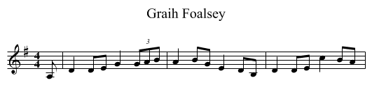 Graih Foalsey - staff notation