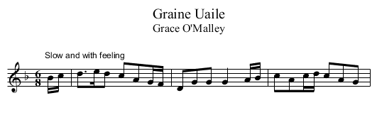 Graine Uaile - staff notation
