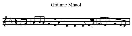 Gráinne Mhaol - staff notation