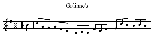 Gráinne's - staff notation