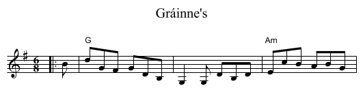 Gráinne's - staff notation