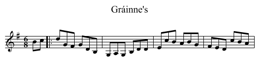 Gráinne's - staff notation