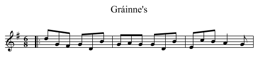 Gráinne's - staff notation