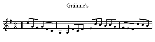 Gráinne's - staff notation