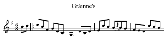 Gráinne's - staff notation