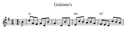 Gráinne's - staff notation