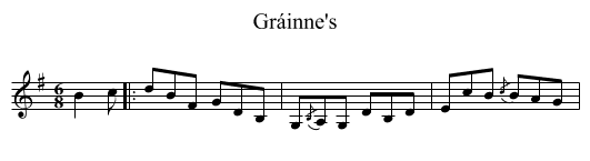 Gráinne's - staff notation
