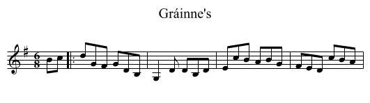 Gráinne's - staff notation