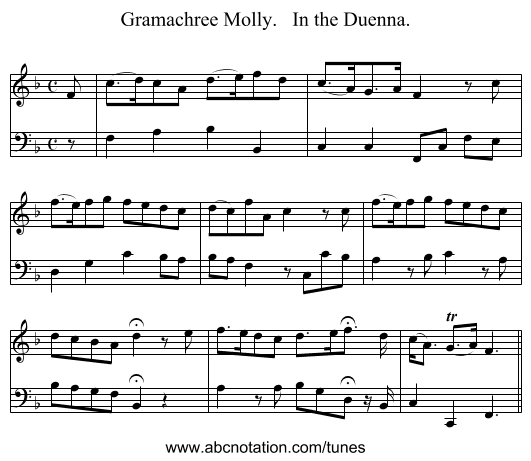 Gramachree Molly. In the Duenna. - staff notation