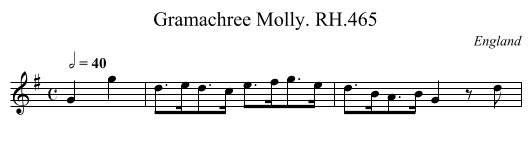 Gramachree Molly. RH.465 - staff notation