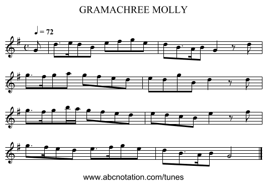 GRAMACHREE MOLLY - staff notation