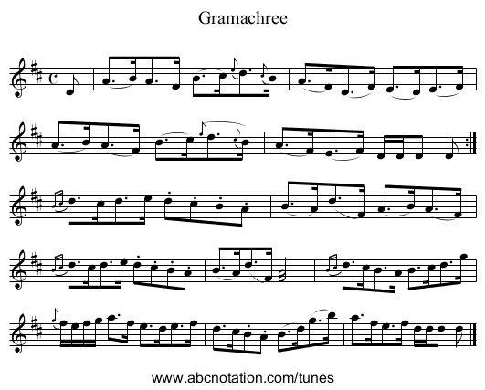 Gramachree - staff notation