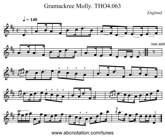 Gramackree Molly. THO4.063 - staff notation