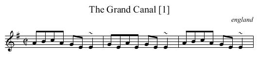 Grand Canal [1], The - staff notation