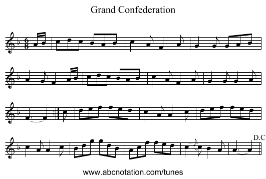 Grand Confederation - staff notation