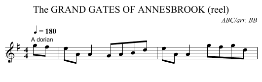 GRAND GATES OF ANNESBROOK (reel), The - staff notation