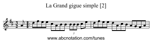 Grand gigue simple [2], La - staff notation