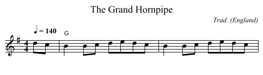 Grand Hornpipe, The - staff notation