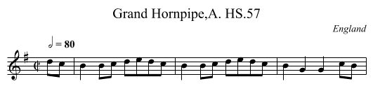 Grand Hornpipe,A. HS.57 - staff notation