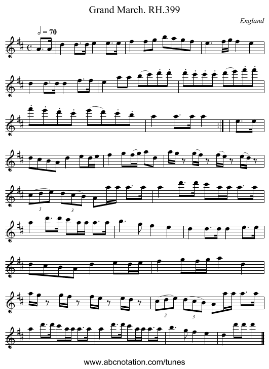 Grand March. RH.399 - staff notation