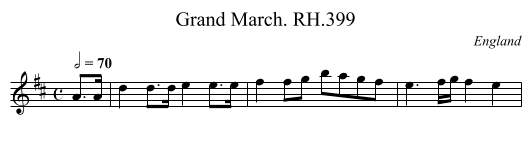 Grand March. RH.399 - staff notation